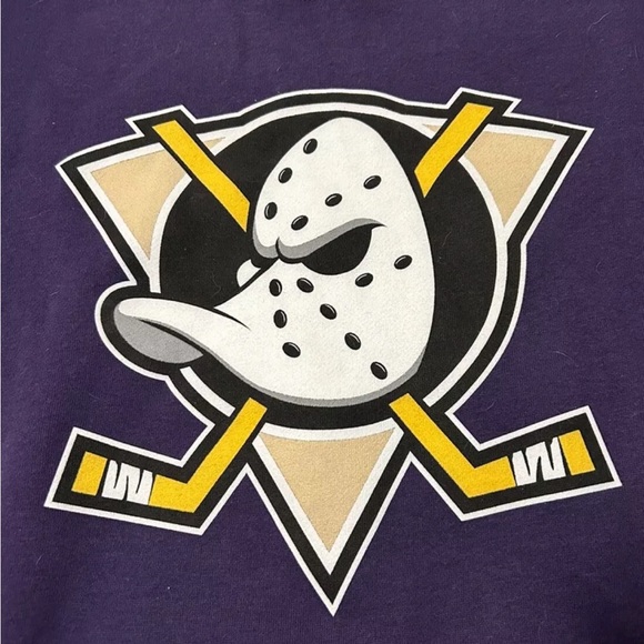 Anaheim Mighty Ducks Retro Logo 47 Brand Crew Neck Sweatshirt Size XL - Picture 2 of 3